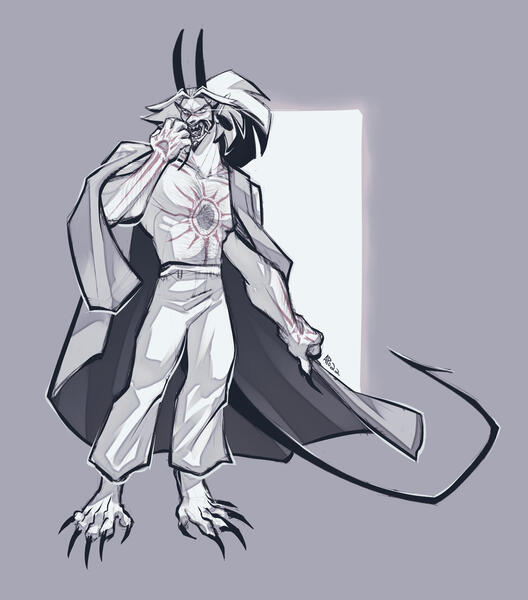 fullbody sketch w shading // "Tsunamoto", @extra_sor